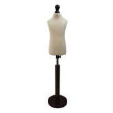 Children Kids Age 2-4 Years Tailors Dummy Mannequin, Cream Torso Bust with a Black Wood Round Base