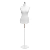 Display Guru Female Uk Size 18/20 Dressmakers Tailors Dummy Mannequin White Torso Bust with White Wood Round Base