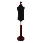 Children Kids Age 2-4 Years Tailors Dummy Mannequin, Black Torso Bust with a Red Wood Round Base