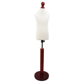 Children Kids Age 2-4 Years Tailors Dummy Mannequin, White Torso Bust with a Red Wood Round Base