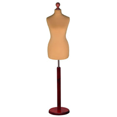 Display Guru Female Uk Size 8/10 Dressmakers Tailors Dummy Mannequin , Gold Torso Bust with Red Wood Round Base