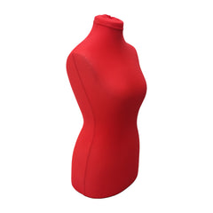 Display Guru Female Uk Size 12/14 Dressmakers Tailors Dummy Mannequin , Red Torso Bust with Gold Wood Round Base