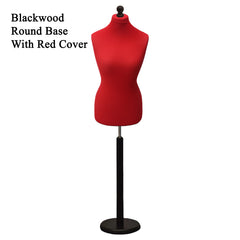 Display Guru Female Uk Size 10/12 Dressmakers Tailors Dummy Mannequin , Red Torso Bust with Black Wood Round Base