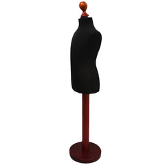 Children Kids Age 6-8 Years Tailors Dummy Mannequin, Black Torso Bust with a Red Wood Round Base