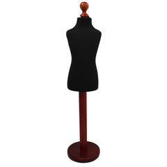 Children Kids Age 5-6 Years Tailors Dummy Mannequin, Black Torso Bust with a Red Wood Round Base