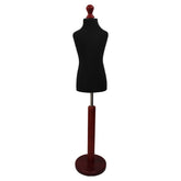 Children Kids Age 6-8 Years Tailors Dummy Mannequin, Black Torso Bust with a Red Wood Round Base