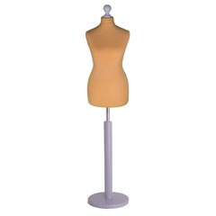Display Guru Female Uk Size 10/12 Dressmakers Tailors Dummy Mannequin , Gold Torso Bust with Silver Wood Round Base