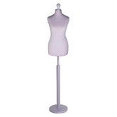 Display Guru Female Uk Size 12/14 Dressmakers Tailors Dummy Mannequin , Silver Torso Bust with Silver Wood Round Base