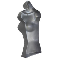 Display Guru Half Body Form 3 Quarter Silver Female Hanging Mannequin for Shop Bust Display