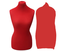 Display Guru Female Uk Size 10/12 Dressmakers Tailors Dummy Mannequin, Red Torso Bust With Light wood Tripod Stand