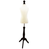 Children Kids Age 5-6 Years Tailors Dummy Mannequin, White Torso Bust with a Black Wood Tripod Stand