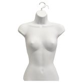 Display Guru Half Body Form 3 Quarter White Female Hanging Mannequin for Shop Bust Display