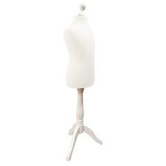 Children Kids Age 5-6 Years Tailors Dummy Mannequin, White Torso Bust with a White Wood Tripod Stand