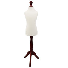 Children Kids Age 5-6 Years Tailors Dummy Mannequin, White Torso Bust with a Red Wood Tripod Stand