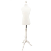 Children Kids Age 6-8 Years Tailors Dummy Mannequin, White Torso Bust with a white Wood Tripod Stand