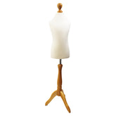 Children Kids Age 5-6 Years Tailors Dummy Mannequin, White Torso Bust with a Light Wood Tripod Stand