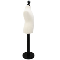 Children Kids Age 5-6 Years Tailors Dummy Mannequin, White Torso Bust with a Black Wood Round Base