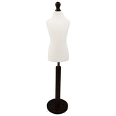 Children Kids Age 5-6 Years Tailors Dummy Mannequin, White Torso Bust with a Black Wood Round Base