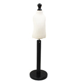 Children Kids Age 1 Year Tailors Dummy Mannequin, White Torso Bust with a Black Wood Round Base
