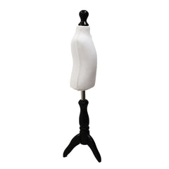Children Kids Age 1 Year Tailors Dummy Mannequin, White Torso Bust with a Black Wood Tripod Stand
