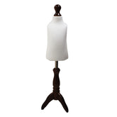 Children Kids Age 1 Tailors Dummy Mannequin, White Torso Bust with a Dark Wood Tripod Stand