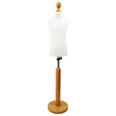 Children Kids Age 2-4 Years Tailors Dummy Mannequin, White Torso Bust with a Light Wood Round Base