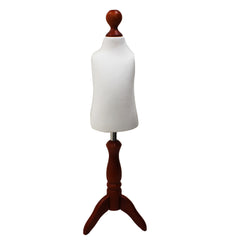 Children Kids Age 1 year Tailors Dummy Mannequin, White Torso Bust with a Red Wood Tripod Stand