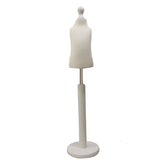 Children Kids Age 1 year Tailors Dummy Mannequin, Cream Torso Bust with a white Wood Round Base