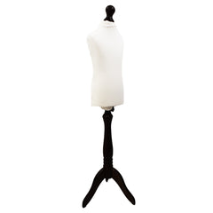 Children Kids Age 2-4 Tailors Dummy Mannequin, White Torso Bust with a Black Wood Tripod Stand
