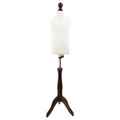 Children Kids Age 2-4 Tailors Dummy Mannequin, White Torso Bust with a Dark Wood Tripod Stand