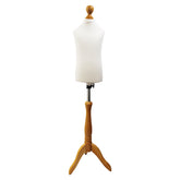 Children Kids Age 2-4 Tailors Dummy Mannequin, White Torso Bust with a Light Wood Tripod Stand