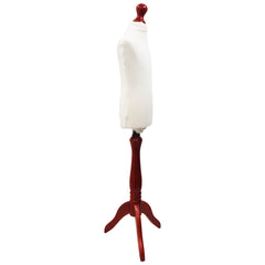 Children Kids Age 2-4 Tailors Dummy Mannequin, White Torso Bust with a Red Wood Tripod Stand