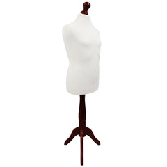 Children's Age 10-12 years Tailors Dummy Mannequin, White Torso Bust with a Red Wood Tripod Stand