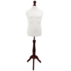 Children's Age 10-12 years Tailors Dummy Mannequin, White Torso Bust with a Red Wood Tripod Stand