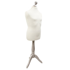 Children's Age 10-12 years Tailors Dummy Mannequin, White Torso Bust with a White Wood Tripod Stand