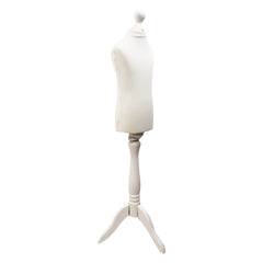 Children Kids Age 2-4 Tailors Dummy Mannequin, White Torso Bust with a White Wood Tripod Stand