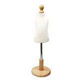 Children Kids Age 1 year Tailors Dummy Mannequin, White Torso Bust with a Light Wood Round Base