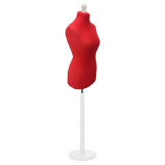 Display Guru Female Uk Size 10/12 Dressmakers Tailors Dummy Mannequin , Red Torso Bust with White Wood Round Base