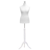Display Guru Uk Size 6/8 Female Dressmakers Tailors Dummy Mannequin, White Torso Bust With White Wood Tripod Stand