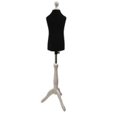 Children Kids Age 2-4 Tailors Dummy Mannequin, Black Torso Bust with a White Wood Tripod Stand