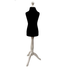 Children Kids Age 5-6 Years Tailors Dummy Mannequin, Black Torso Bust with a White Wood Tripod Stand