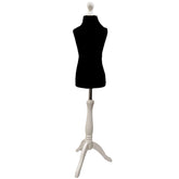Children Kids Age 5-6 Years Tailors Dummy Mannequin, Black Torso Bust with a White Wood Tripod Stand