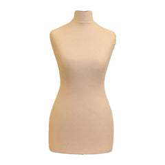 Display Guru Female Uk Size 10/12 Dressmakers Tailors Dummy Mannequin, Cream Torso Bust With SilverWood Tripod Stand