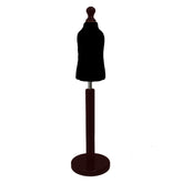 Children Kids Age 1 year Tailors Dummy Mannequin, Black Torso Bust with a Dark Wood Round Base