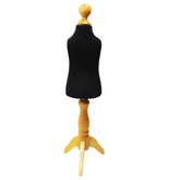 Children Kids Age 1 Tailors Dummy Mannequin, Black Torso Bust with a Light Wood Tripod Stand