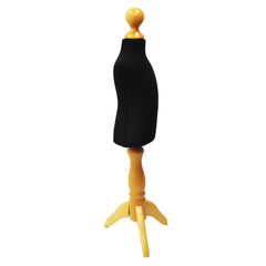 Children Kids Age 1 Tailors Dummy Mannequin, Black Torso Bust with a Light Wood Tripod Stand