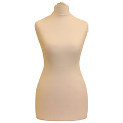 Display Guru Female Uk Size 12/14 Dressmakers Tailors Dummy Mannequin , Cream Torso Bust with White Wood Round Base