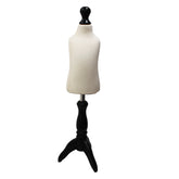Children Kids Age 1 Tailors Dummy Mannequin, Cream Torso Bust with a Black Wood Tripod Stand
