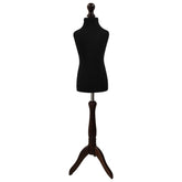Children Kids Age 6-8 Years Tailors Dummy Mannequin, Black Torso Bust with a Dark Wood Tripod Stand