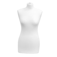Display Guru Female Uk Size 12/14 Dressmakers Tailors Dummy Mannequin , White Torso Bust with Gold Wood Round Base